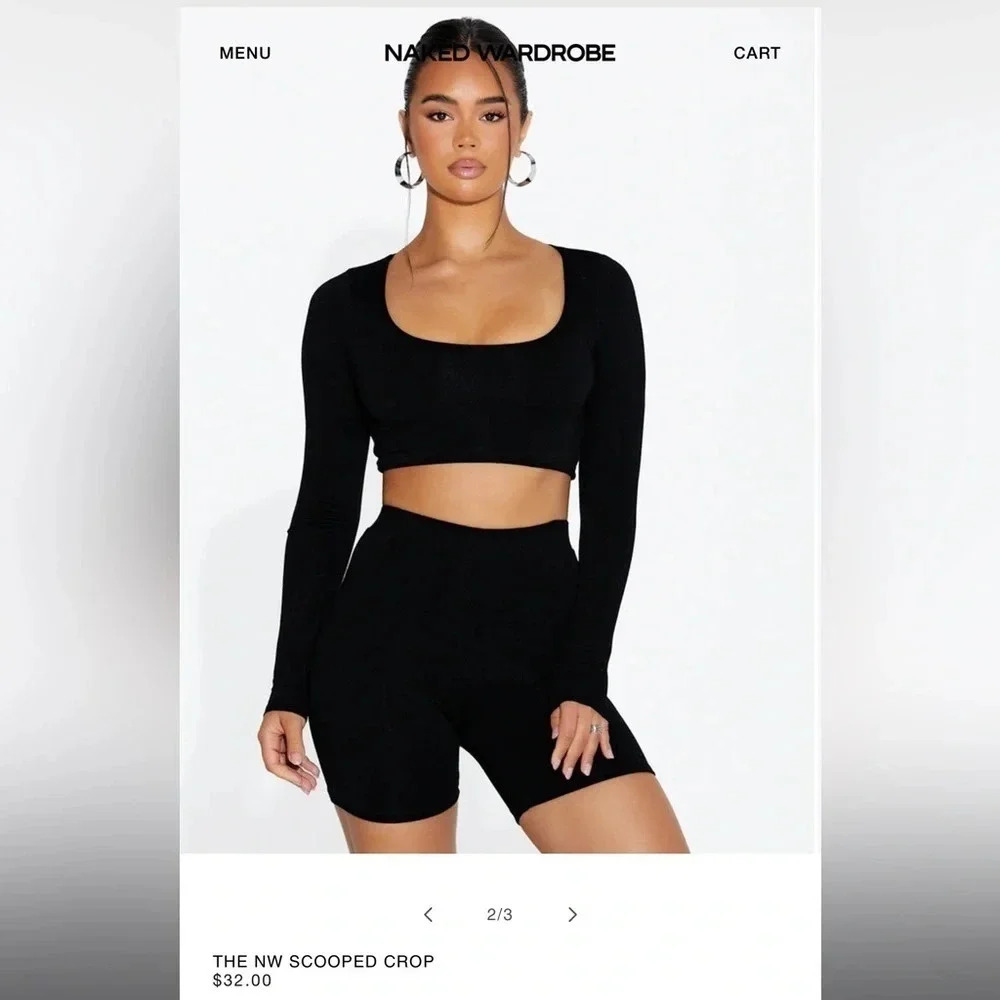Naked Wardrobe Black Crop Top